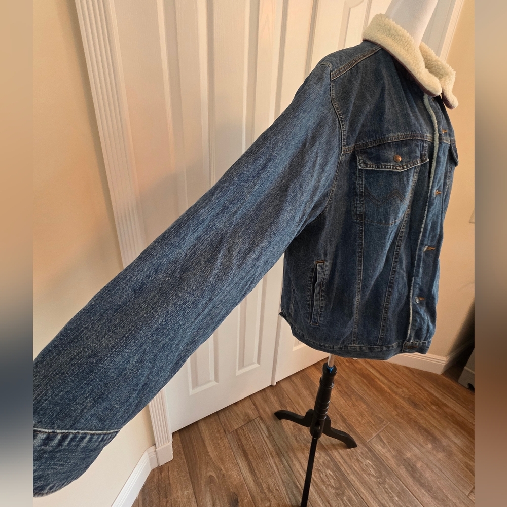 Vintage Wrangler Authentic Western Denim Sherpa Lined Jacket- Mens XXL - Picture 8 of 16